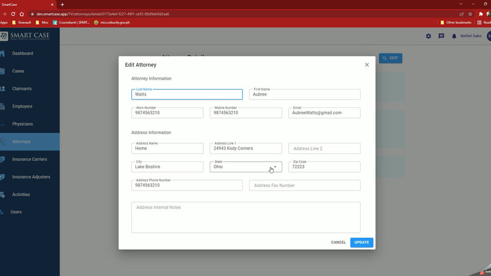 Add and Edit Attorneys - SmartCase.app